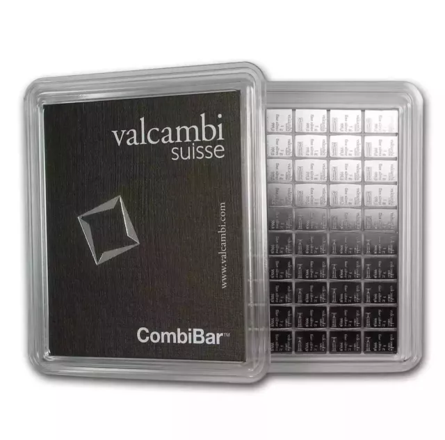 100x 1 gramo barra de plata - Valcambi Silver CombiBar™ (con ensayo)