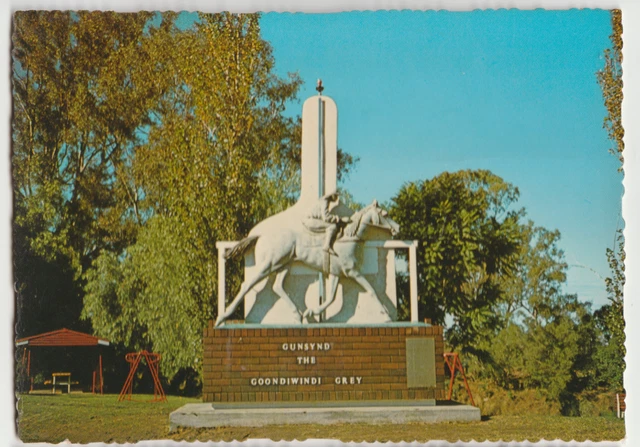 Australia QUEENSLAND QLD Gunsynd Race Horse GOONDIWINDI MV W14 postcard c1970s