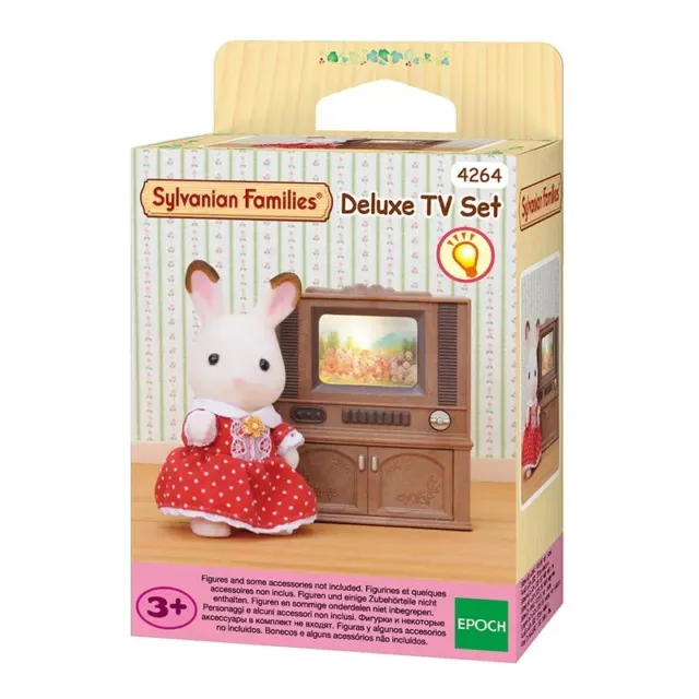 Sylvanian Families Deluxe Light-Up TV Dollhouse Playset New in Box Gift 4264