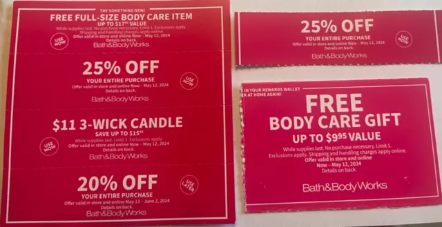 Bath & Body Works Coupons  25% Off, $11 3 wick, 20% off