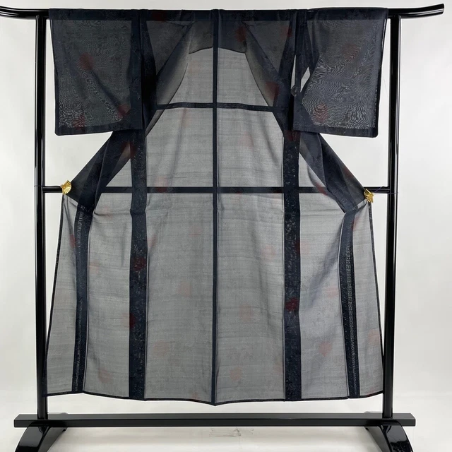 JAPANESE KIMONO TSUMUGI 154cm 5' 1" PURE SILK VINTAGE ANTIQUE 6270
