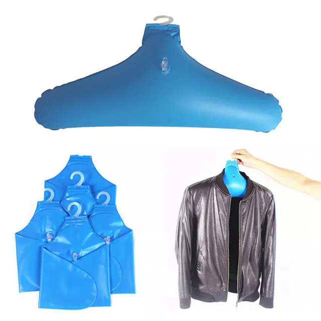 Inflatable Clothes Hanger Travel Foldable No Trace Rotatable Clothing Hold ZS