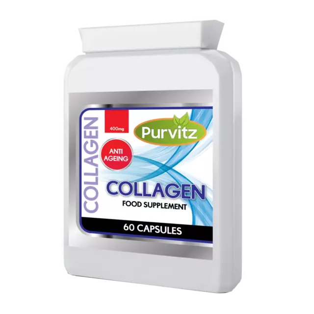 Collagen 400mg Healthy Skin Anti Ageing Tablets Capsules UK Purvitz Hair Nails
