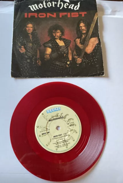 MOTORHEAD Vinyl Iron Fist Original 1982 UK Red Vinyl Record 7 Inch VG+G+