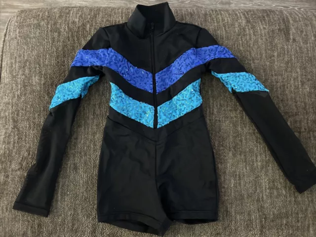 weissman dance costume child small- Brand new No Tags. Blue And black Shimmer