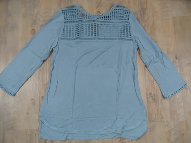 H&M schönes Boho Shirt mit Spitze hellblau Gr. XS TOP MS1117