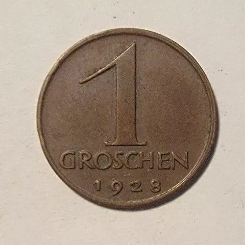 Rare 1928 1 Groschen Austria Coin