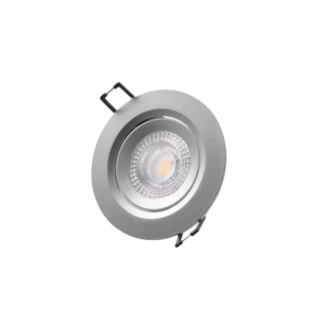 EDM Downlight LED Recessed Round Frame, 5 W 380 Lumen 4,000 K, Matt Chrome