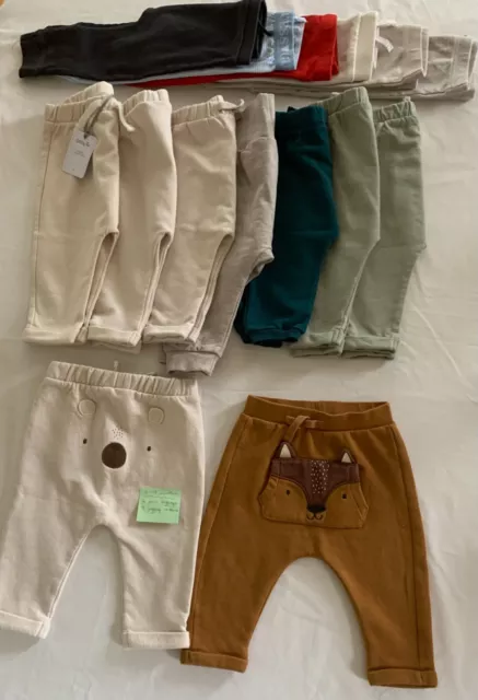 Bundle of baby joggers x9 and leggings x6, 6-9 months. Excellent condition.