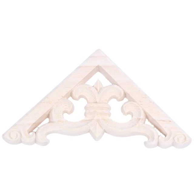 8*8cm Wood Corner Onlay Applique Decor Furniture Craft Unpainted T4L3