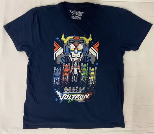 Large 🔥 8-Bit Voltron Legendary Defender Tee 🔥 LootCrate Dreamworks Exclusive