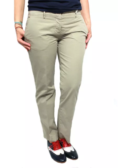 ASPESI Damenhose Mod H101 E031 Beige 100%Baumwolle Made IN Italy