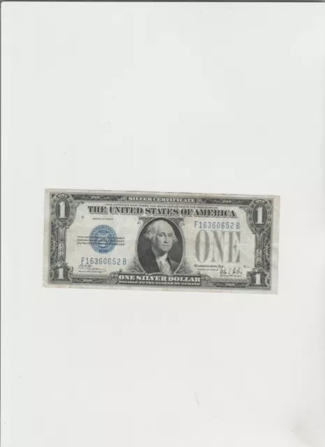 1928-B $1 Blue "FUNNY BACK" SILVER Certificate VG/FINE! Old US Currency!