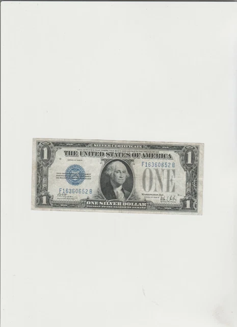 1928-B $1 Blue "FUNNY BACK" SILVER Certificate VG/FINE! Old US Currency!