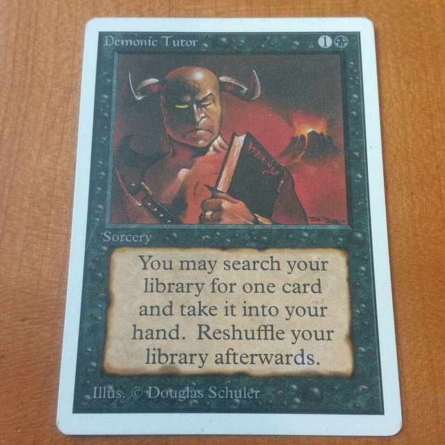 Mtg Demonic Tutor - Unlimited - *NM/LP* Magic the Gathering Mtg Demonic Tutor - Unlimited - *NM/LP* Magic the Gathering