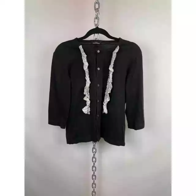 Comme Des Garçon Black Ruffle LS Cardigan Size Small