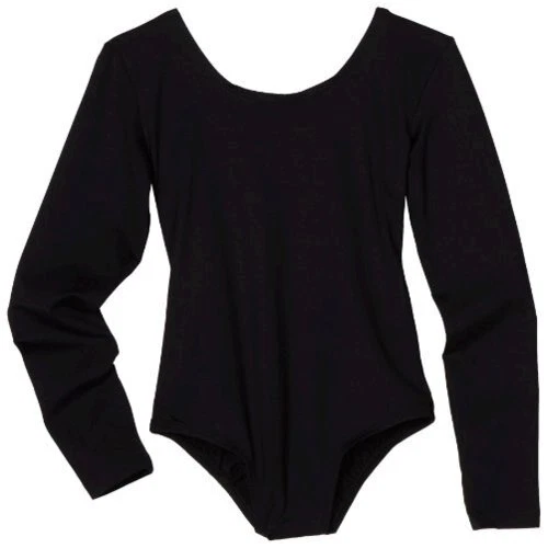 Danskin Little Girls' Long-Sleeve Leotard, Black,, Black, Size Toddler (2-4)