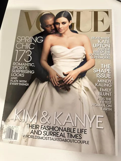 VOGUE MAGAZINE APRIL 2014 Kim Kardashian and Kanye West $33.12 - PicClick