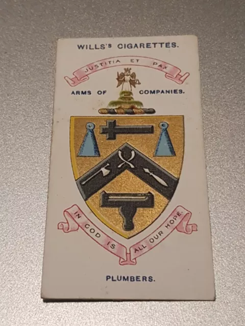 will's cigarettes card Arms of Companies #15 Plumbers Company (D17)