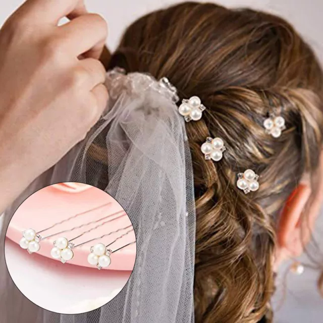 Alfileres para el cabello con perlas de novia flores y cristal clips para el cabello dama de honor joyas