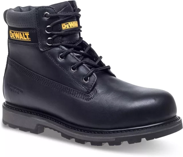 DeWALT Hancock Mens S3 Black Safety Steel Toe Lace Up Leather Ankle Boots