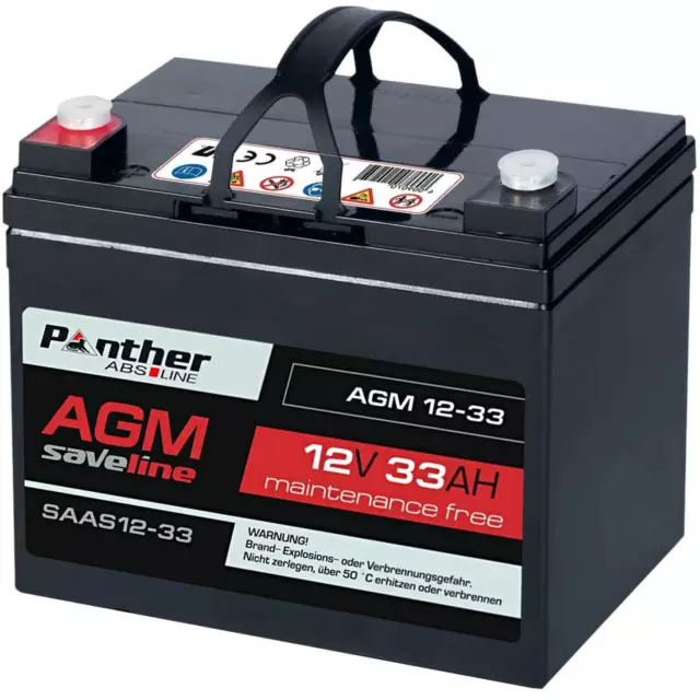 Panther AGM Bleiakku 33Ah Akku Batterie Solar Golf Caddy Cart ers 32Ah 35Ah 36Ah