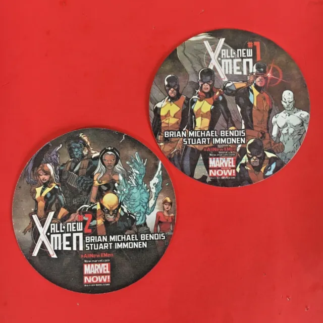 (4) two sided ALL-NEW X-MEN promo coasters - MARVEL bendis immonen 2017 - NEW