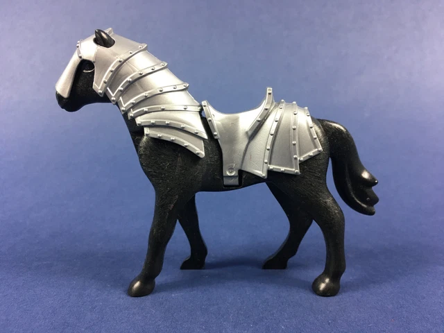 Playmobil®  Pferd mit Rüstung Harnisch silber schwarz Ritter Reiter