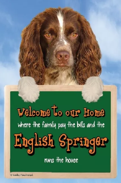 ENGLISH SPRINGER SPANIEL WELCOME SIGN IN 3D  great Christmas stocking filler