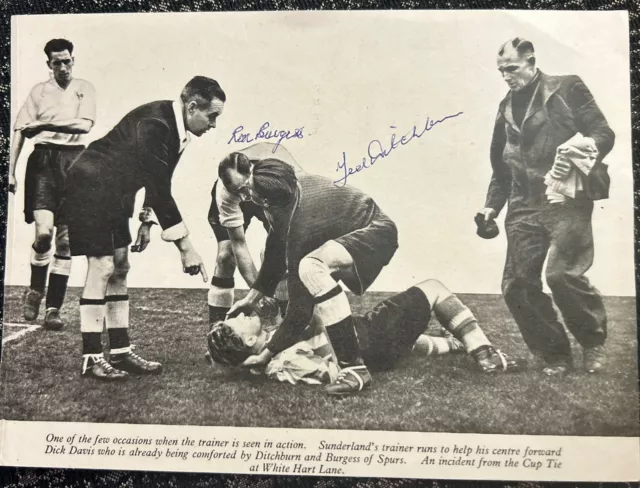 Signed Ted Ditchburn Ron Burgess Tottenham Hotspur Spurs Football Autograph