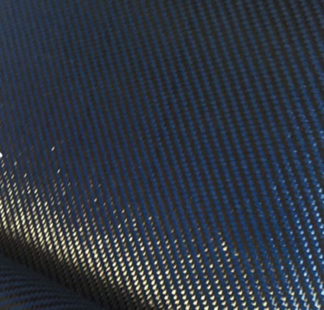 50cmX100cm Blue Carbon Fiber Aramid Blended Fabric 200gsm Carbon cloth