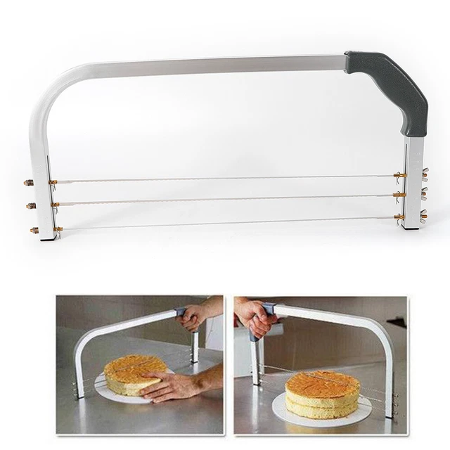 Taglierina per torte tagliatorte seghetto per torte divisore fondo torta acciaio inox 3 lame