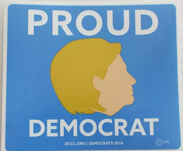 Raro Ufficiale Hillary Clinton Proud Democrat 2016 Paraurti Adesivo 4 x 4
