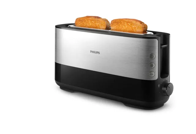 Philips grille-pain à fentes longues, accessoires, 8 modes, noir (HD2692/90)