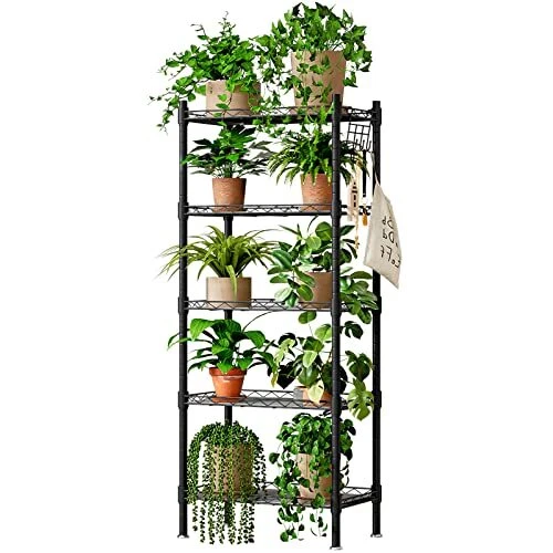 Plant Stand 5 Tier Indoor Corner Tiered Plant Organizer Metal Flower Pot with