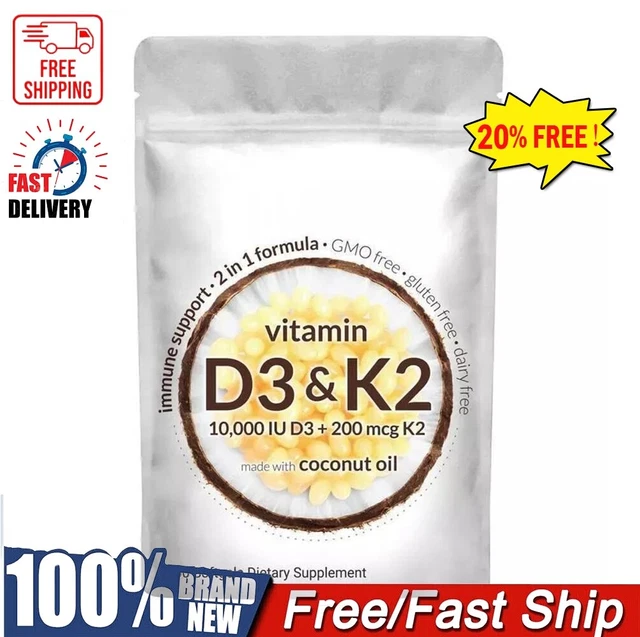 VITAMIN D3 K2 Supplement Softgels, 300 Softgels 2024 UK £13.76