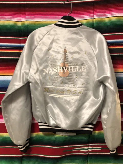 Vintage 80’s Nashville Satin Souvenir ￼Jacket Size S- M