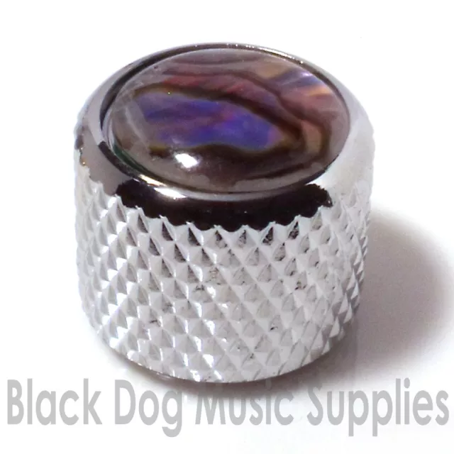 Guitar control knob Abalone inlay in Chrome Black or Gold for Tone or Volume