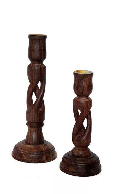 Vela de madera decorativa hecha a mano del pilar del soporte de la vela del... 2