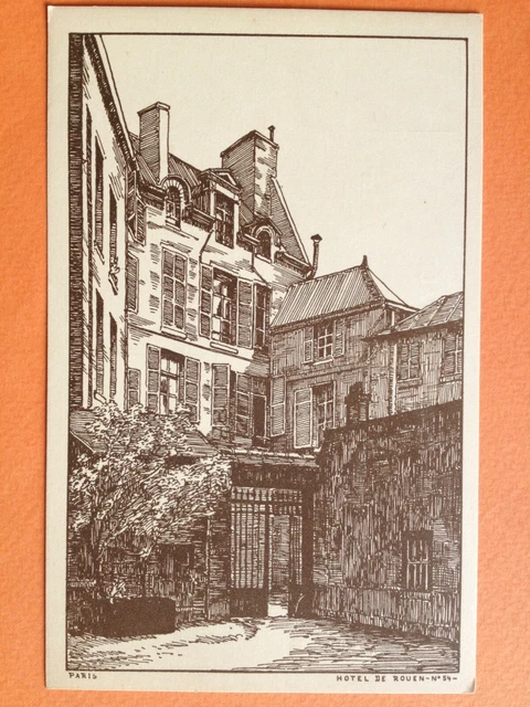 cpa engraving drawing litho 75 - PARIS HOTEL ROUEN Engraving Drawing