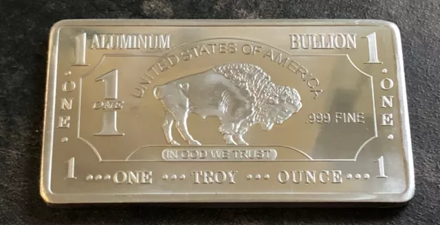 1 oz 999 USA Aluminium Alu Aluminum USA American Buffalo Unze