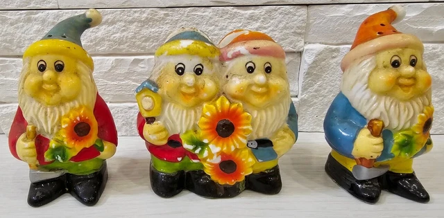 Vintage Soviet Kitchen Set Salt and Pepper shaker, Napkin holder USSR set Gnomes