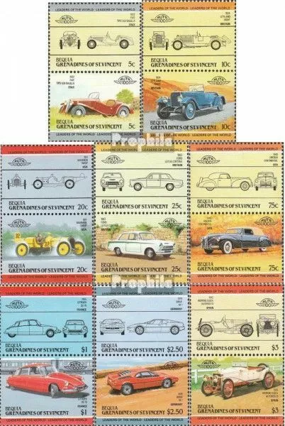 St. Vincent-Bequia 66-81 Coppie (completa Edizione) nuovo linguellato 1984 Cars