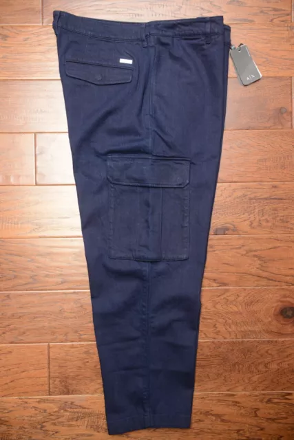 Armani Exchange A|X $150 Men's Stretch Cotton Navy Cargo Denim Jogger Pants 38