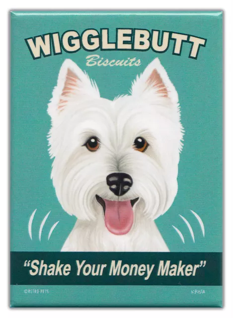 Retro Perros Refrigerador Imanes: Westie Galletas Vintage Publicidad Arte