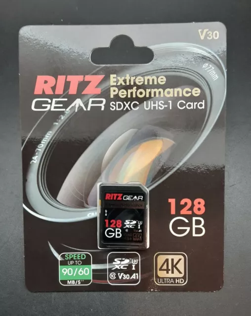 NEW, 128GB RITZ GEAR Extreme Performance SDXC UHS-1 Memory Card