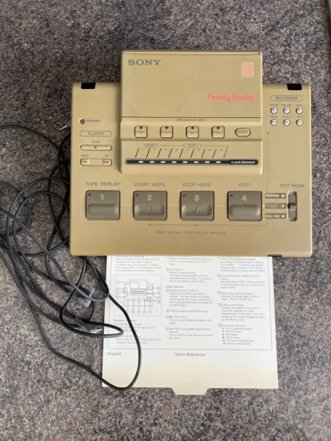 Controlador de edición de video SONY RM-E33F Family Studio sin adaptador de corriente década de 1990