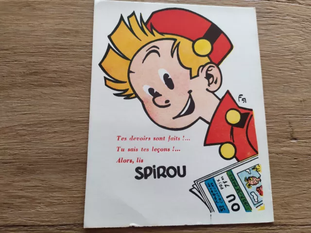 spirou buvard texte rouge prix 7 frs sur le journal