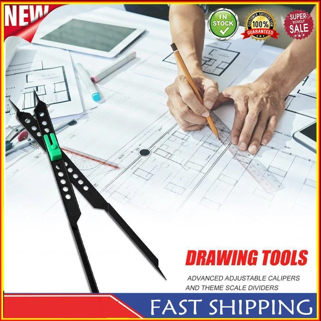 Herramienta de dibujo divisor de escala proporcional de plástico ajustable de 10 pulgadas para artistas