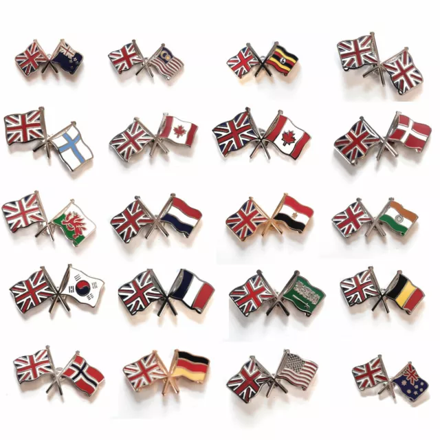 Union Jack Friendship Metal Lapel Pin Badge Choice of Designs FREE UK Delivery!